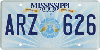 MS license plate ARZ626