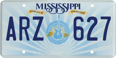 MS license plate ARZ627