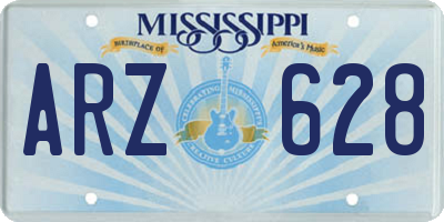 MS license plate ARZ628