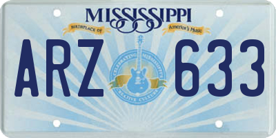 MS license plate ARZ633