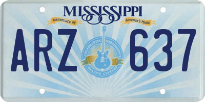 MS license plate ARZ637
