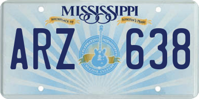 MS license plate ARZ638