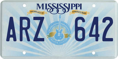 MS license plate ARZ642