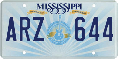 MS license plate ARZ644