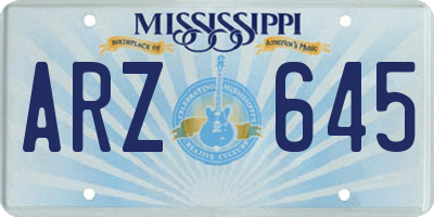 MS license plate ARZ645