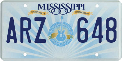 MS license plate ARZ648