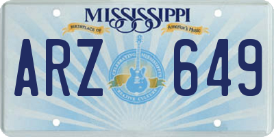 MS license plate ARZ649
