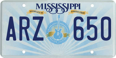 MS license plate ARZ650