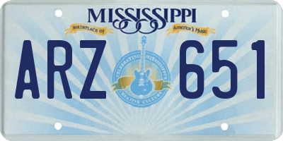 MS license plate ARZ651