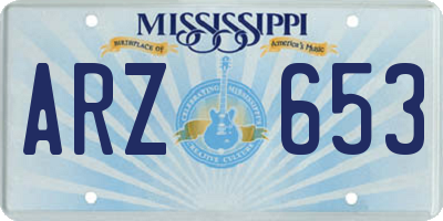 MS license plate ARZ653