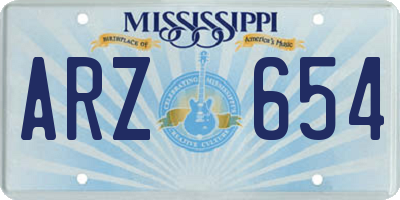 MS license plate ARZ654