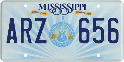 MS license plate ARZ656