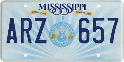 MS license plate ARZ657
