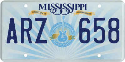 MS license plate ARZ658
