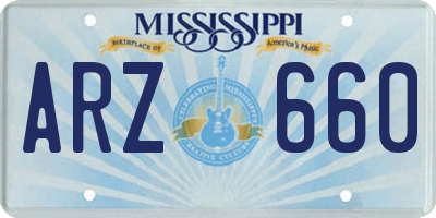 MS license plate ARZ660