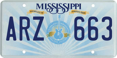 MS license plate ARZ663