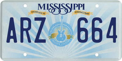 MS license plate ARZ664