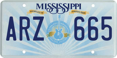 MS license plate ARZ665