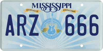 MS license plate ARZ666