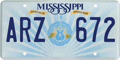 MS license plate ARZ672