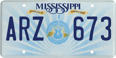 MS license plate ARZ673