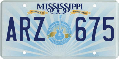 MS license plate ARZ675