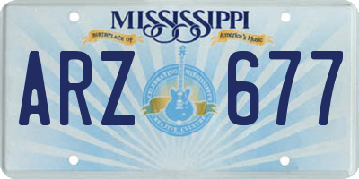 MS license plate ARZ677