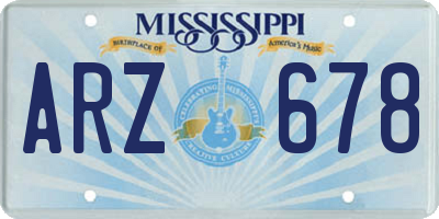 MS license plate ARZ678