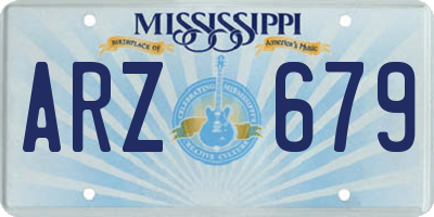 MS license plate ARZ679