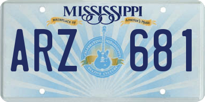 MS license plate ARZ681