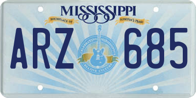 MS license plate ARZ685