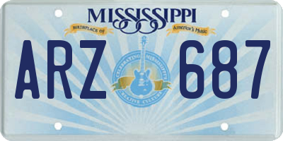 MS license plate ARZ687