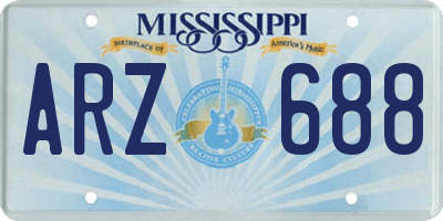 MS license plate ARZ688