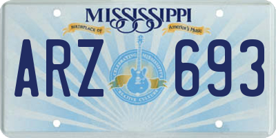 MS license plate ARZ693