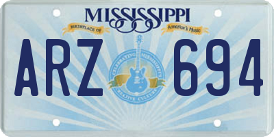 MS license plate ARZ694