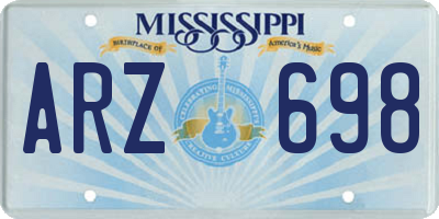 MS license plate ARZ698