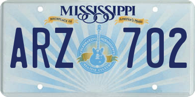 MS license plate ARZ702