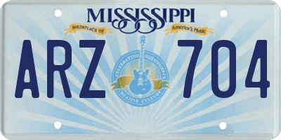MS license plate ARZ704