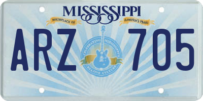 MS license plate ARZ705