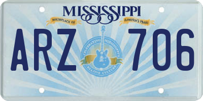 MS license plate ARZ706