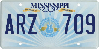 MS license plate ARZ709