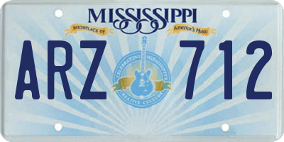MS license plate ARZ712