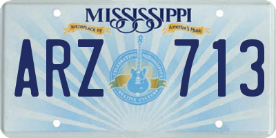 MS license plate ARZ713