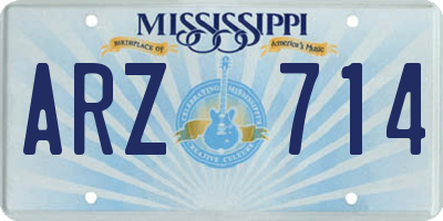 MS license plate ARZ714