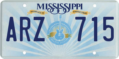 MS license plate ARZ715