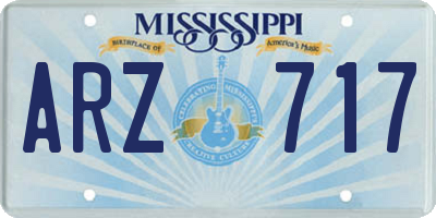 MS license plate ARZ717