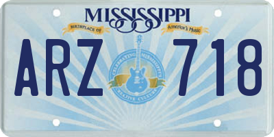 MS license plate ARZ718