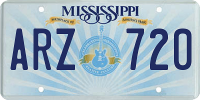 MS license plate ARZ720