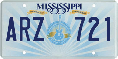 MS license plate ARZ721