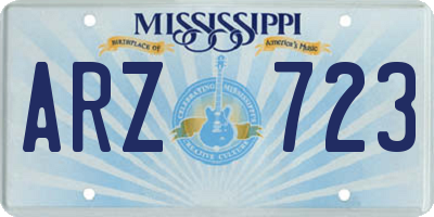 MS license plate ARZ723